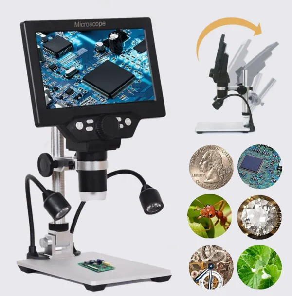 Microscope Numérique Portable – 50x à 1000x avec LED et Connectivité