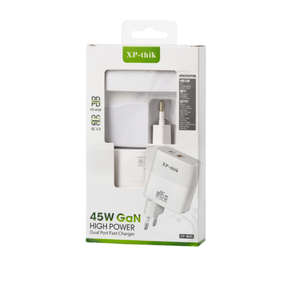 TÊTE DE CHARGEUR XP-THIK CP-W45 – 45W GaN DUAL PORT